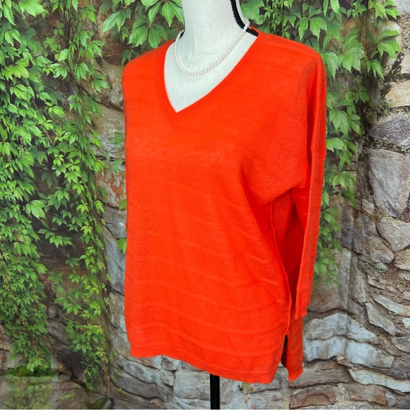360SWEATER Orange Textured Cashmere Sweater, S - Picture 4 of 11